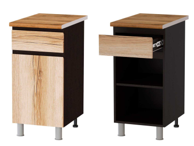 Кухонный шкаф нижний с 1 ящиком 400 Плейона (венге/дуб делано) Кухонный шкаф нижний с 1 ящиком 400 Плейона (венге/дуб делано)