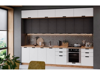 Кухня с антресолями 3.2 метра "Сахара" Кухня с антресолями 3.2 метра "Сахара"