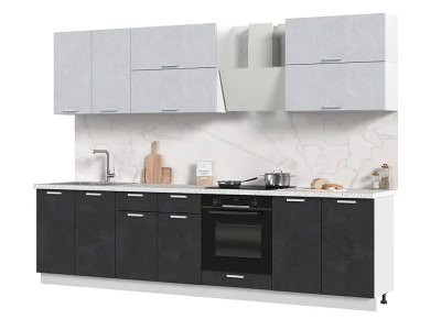 Кухня 3 метра "Бетон" высотой 214 см Кухня 3 метра "Бетон" высотой 214 см