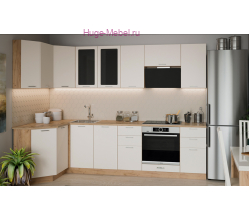 Угловая кухня 280х130 "Катрин" крем