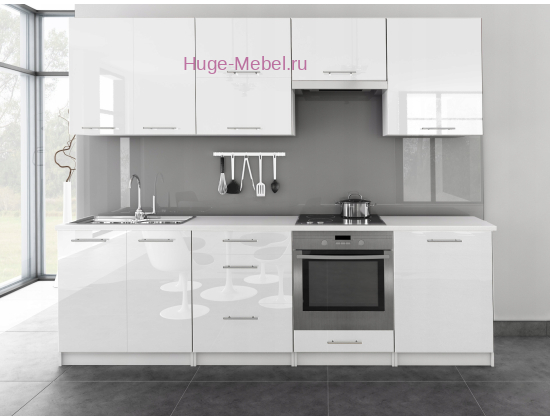 Белая кухня 2.5м "Ксения"