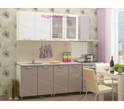 Маленькая кухня 160 "Ксения Кофе +Белый"