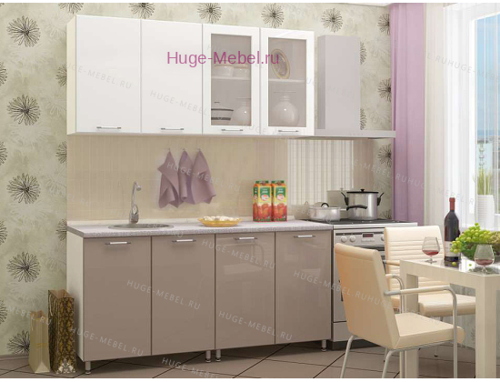 Маленькая кухня 160 "Ксения Кофе +Белый"