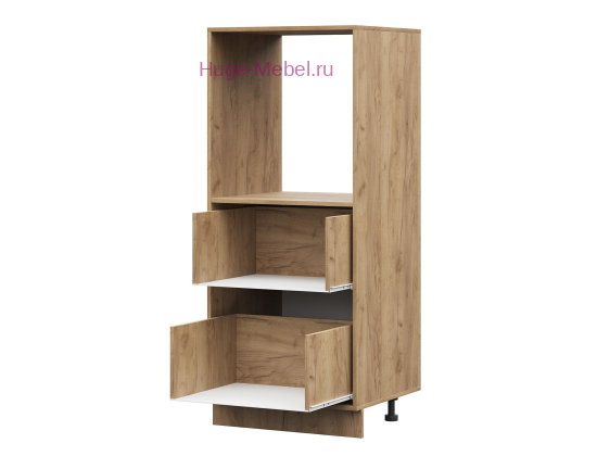 Корпус кухонного пенала малого с 2 ящиками 600 ПВ (дуб крафт)