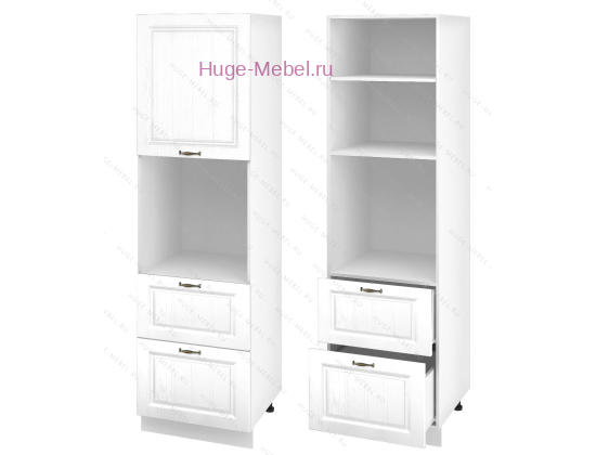 Пенал кухонный с нишей и ящиками 600 Мария (белый)