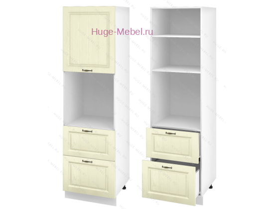 Пенал кухонный с нишей и ящиками 600 Мария (крем)