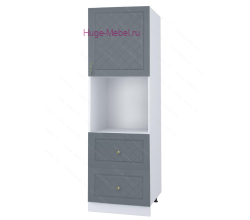 Пенал кухонный с нишей и ящиками 600 Модена (дуб серый)