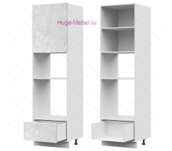 Пенал кухонный для встраиваемой техники 600 Бетон (бетон белый)