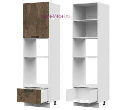 Пенал кухонный для встраиваемой техники 600 Пасаденна (ржавый камень)