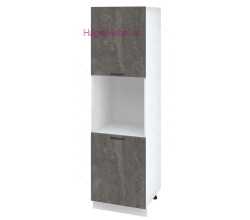 Пенал кухонный напольный с нишей 600 Пасаденна (железный камень)