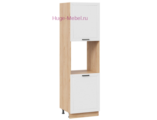 Пенал кухонный напольный с нишей 600 Альфа (белый) корпус крафт