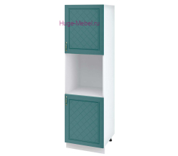 Пенал кухонный напольный с нишей 600 Модена (дуб бирюза)