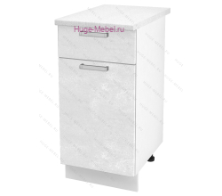 Нижний кухонный шкаф с ящиком  400 Бетон (бетон белый)
