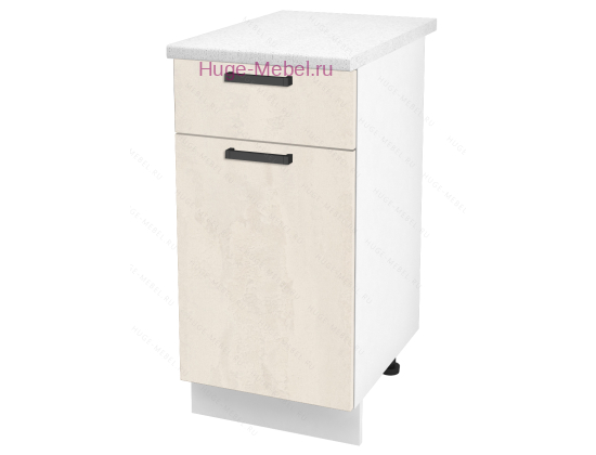 Нижний кухонный шкаф с ящиком  400 Пасаденна (шелковый камень)