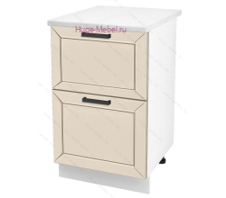 Нижний шкаф кухонный с двумя ящиками 500 Альфа (брюле)