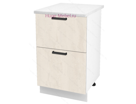 Нижний шкаф кухонный с двумя ящиками 500 Пасаденна (шелковый камень)