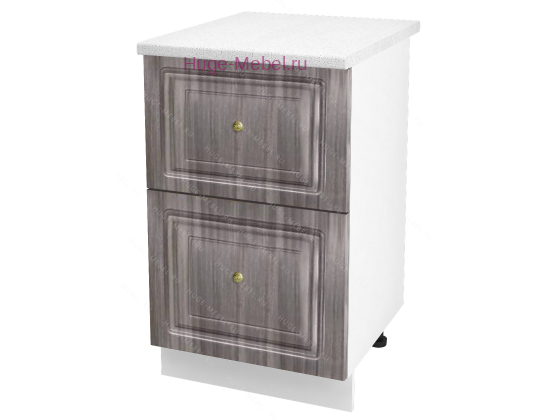Нижний шкаф кухонный с двумя ящиками 500 Юлия (сандал серый)