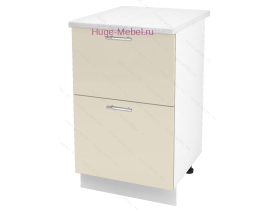 Нижний шкаф кухонный с двумя ящиками 500 Ксения (ваниль)