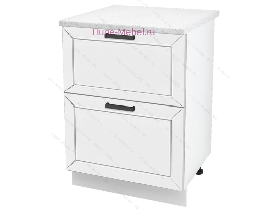 Кухонный шкаф под мойку 600 с двумя ящиками Альфа (белый)