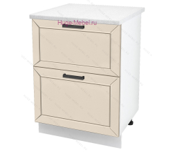 Нижний шкаф кухонный с двумя ящиками 600 Альфа (брюле)