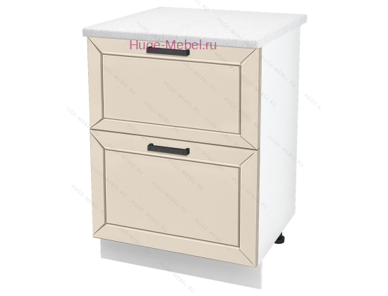 Кухонный шкаф под мойку 600 с двумя ящиками Альфа (брюле)