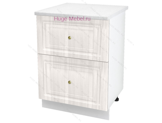 Кухонный шкаф под мойку 600 с двумя ящиками Юлия (сандал белый)