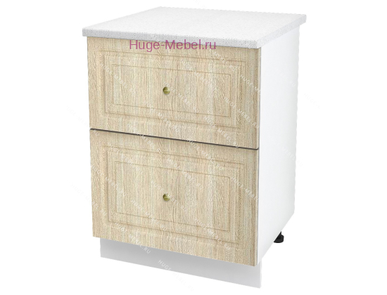 Кухонный шкаф под мойку 600 с двумя ящиками Юлия (дуб сонома)