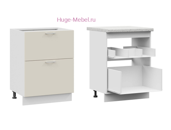 Кухонный шкаф под мойку 600 с двумя ящиками Катрин (крем)