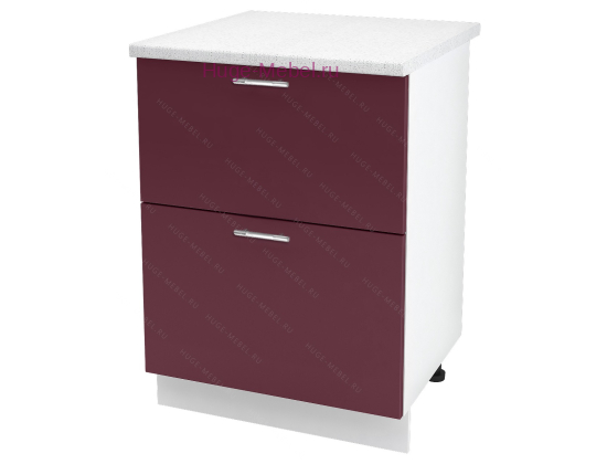 Кухонный шкаф под мойку 600 с двумя ящиками Ксения (бордо)