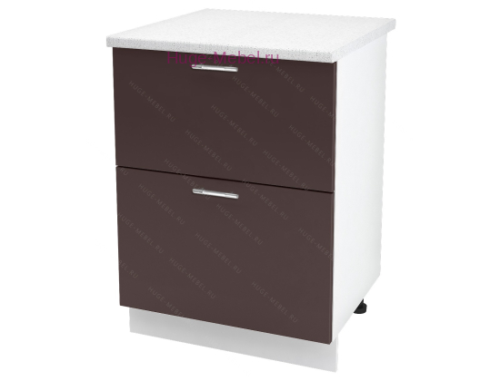 Кухонный шкаф под мойку 600 с двумя ящиками Ксения (шоколад)