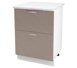 Нижний шкаф кухонный с двумя ящиками 600 Ксения (кофе с молоком)