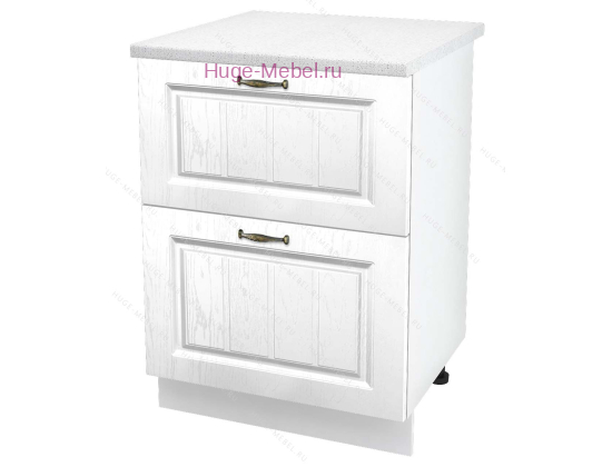 Кухонный шкаф под мойку 600 с двумя ящиками Мария (белый)