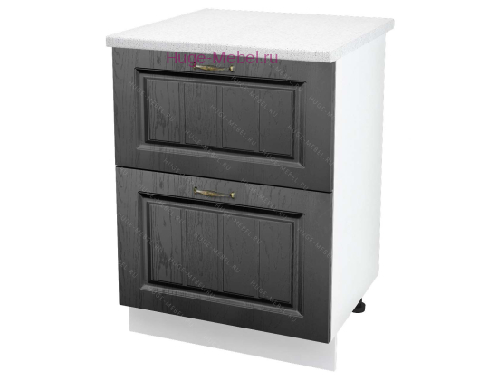 Кухонный шкаф под мойку 600 с двумя ящиками Мария (графит)