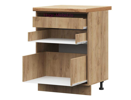 Корпус кухонного шкафа нижнего с внутренним ящиком 600 ПВ (дуб крафт)