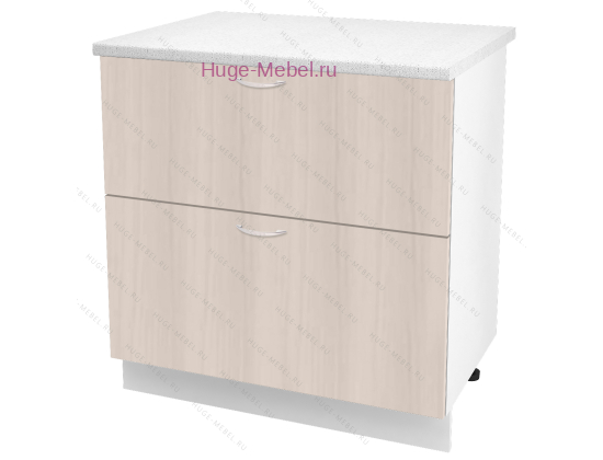 Нижний шкаф кухонный с двумя ящиками 800 Дина (шимо светлый)