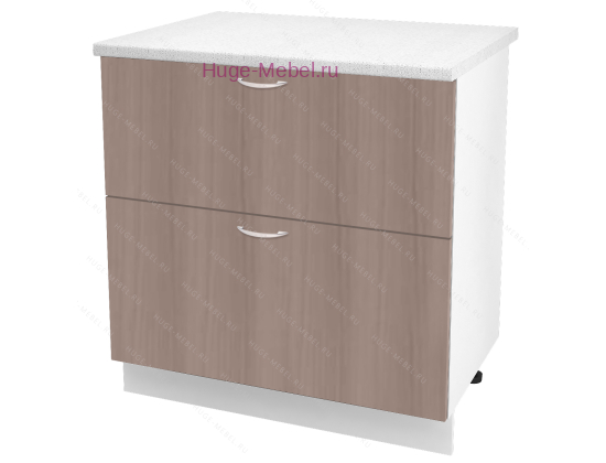 Нижний шкаф кухонный с двумя ящиками 800 Дина (шимо темный)