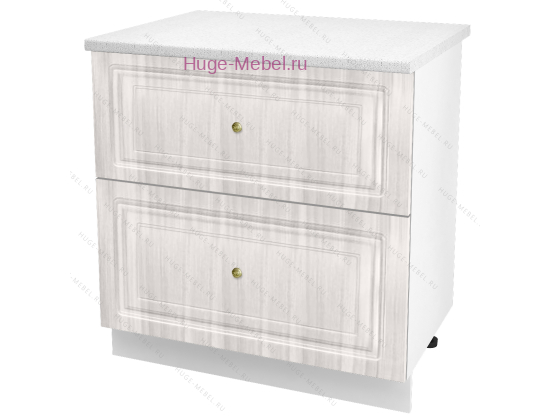 Нижний шкаф кухонный с двумя ящиками 800 Юлия (сандал белый)