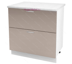 Нижний шкаф кухонный с двумя ящиками 800 Ксения (кофе с молоком)