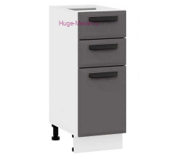 Кухонный шкаф нижний с тремя ящиками 300 Призма (асфальт супермат)