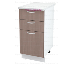 Кухонный шкаф нижний с тремя ящиками 400 Дина (шимо темный)