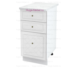 Кухонный шкаф нижний с тремя ящиками 400 Модена (дуб белый)