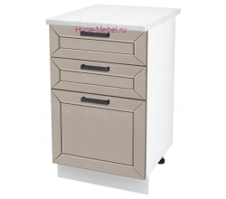 Кухонный шкаф нижний с тремя ящиками 500 Альфа (латте)