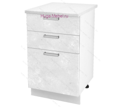 Кухонный шкаф нижний с тремя ящиками 500 Бетон (бетон белый)