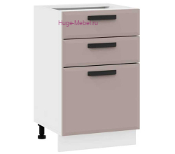 Кухонный шкаф нижний с тремя ящиками 500 Призма (мокко супермат)