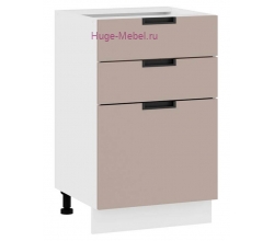 Кухонный шкаф нижний с тремя ящиками 500 Сахара (латте)