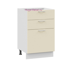 Кухонный шкаф нижний с тремя ящиками 500 Катрин (крем)