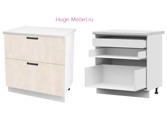 Кухонный шкаф нижний с внутренним ящиком 800 Пасаденна (шелковый камень)