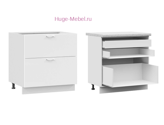 Кухонный шкаф нижний с внутренним ящиком 800 Катрин (софт вайт)