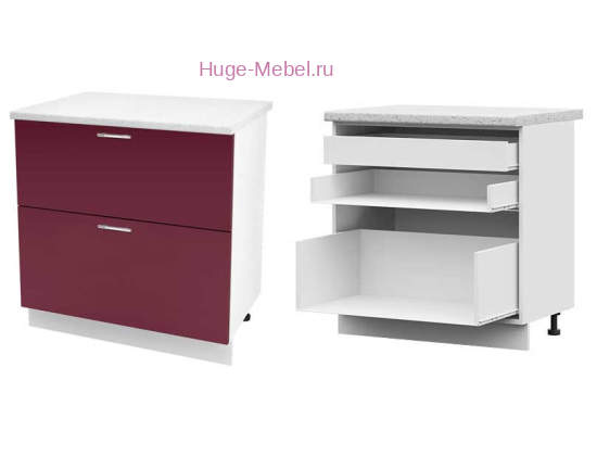 Кухонный шкаф нижний с внутренним ящиком 800 Ксения (бордо)