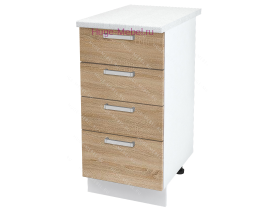 Нижний кухонный шкаф 4 ящика 400 Бетон (дуб сонома)